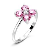 Flower CZ Silver Rings NSR-71